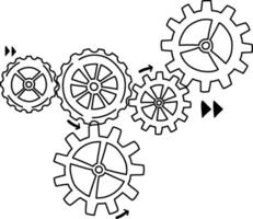 Interlocking Gear Mechanism Element vector