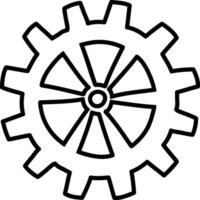 Gear with Spokes Outline vector