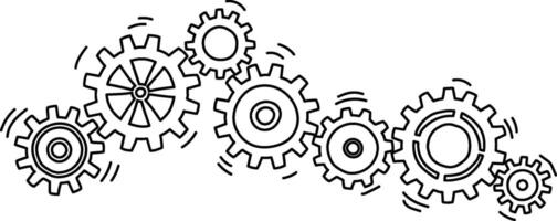 Interlocking Gear Mechanism Design vector