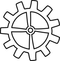 Gear with Bold Outline vector