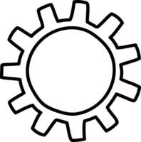 Simple Gear Outline Drawing Design vector