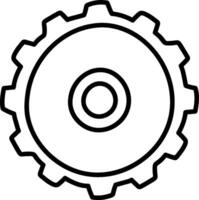 Gear Outline with Circular Center vector