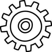 Gear Outline with Bold Lines vector