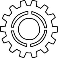 Simple Gear Outline Drawing Element vector