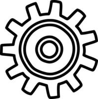 Simple Gear Outline Drawing Style vector