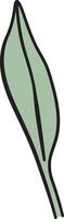 Simple Leaf with Bold Outline Style vector