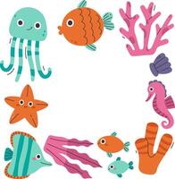 Underwater Sea Frame vector