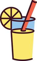 Refreshing Drink with Citrus Slice vector