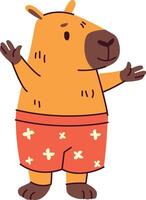 Capybara in Floral Shorts vector