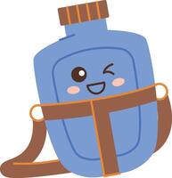 Smiling Canteen with Strap Character vector