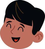 Smiling Boy Face Cartoon vector
