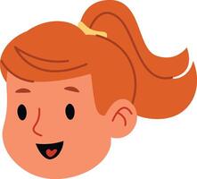Smiling Girl with Ponytail vector