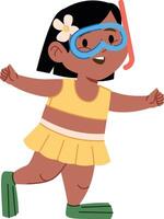 Girl in Swim Gear vector