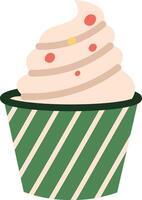 Cupcake with Striped Wrapper vector