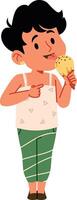 Boy Enjoying Ice Cream Cone vector