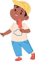 Child Enjoying Ice Cream vector