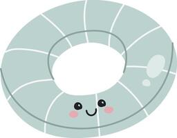 Smiling Inflatable Pool Ring Character vector