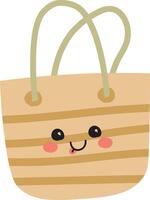 Smiling Tote Bag Character vector