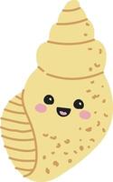 Smiling Seashell Character vector