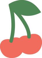 Cherry with Leaf vector
