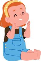 Smiling Child in Overalls vector