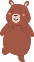 Smiling Bear with Closed Eyes vector