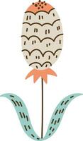 Folk Abstract Flower vector