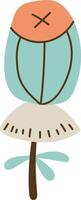 Doodle Folk Flower Element vector