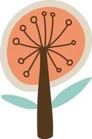 Folk Abstract Flower Design Element vector