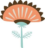 Doodle Folk Abstract Flower Element vector