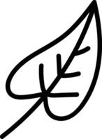 Minimalist Leaf Outline Drawing Element vector