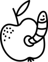 Apple with Smiling Worm vector