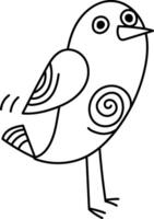 Abstract Bird with Spiral Patterns vector