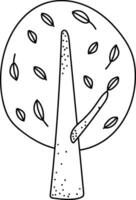 Doodle Tree with Leaves vector