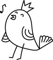 Bird with Crown Singing vector