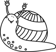 Happy Snail Doodle Element vector