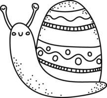 Happy Snail Doodle Design vector