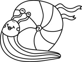 Happy Snail Ride Doodle vector