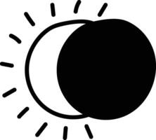 Solar Eclipse with Sun Rays vector