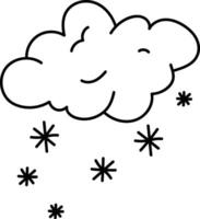 Cloud with Snowflakes vector
