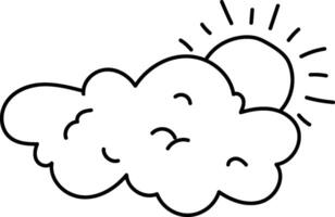 Sun Behind Fluffy Cloud vector