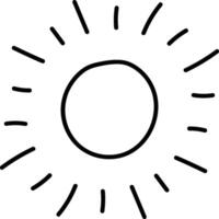 Hand-Drawn Sun with Rays Element vector