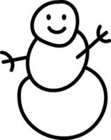 Cheerful Snowman Drawing vector