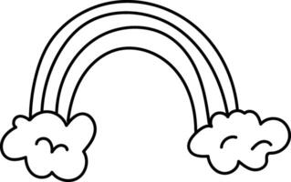 Playful Rainbow with Clouds vector