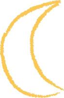 Crayon Crescent Moon Drawing vector