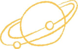 Sketchy Planet with Rings vector