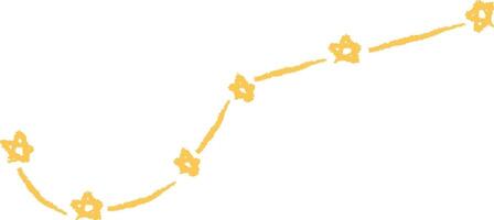 Curved Path of Sketched Stars vector
