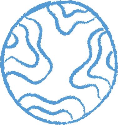 Crayon Earth with Wavy Lines