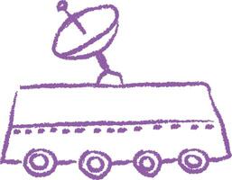 Crayon Sketch of Space Rover vector