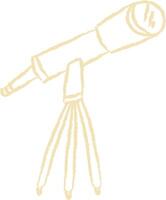 Hand-Drawn Telescope on Tripod vector